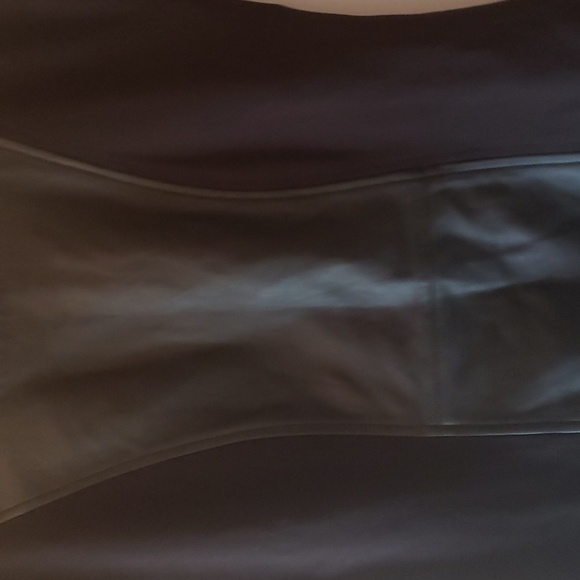 Black knit and genuine leather dress - Picture 3 of 4